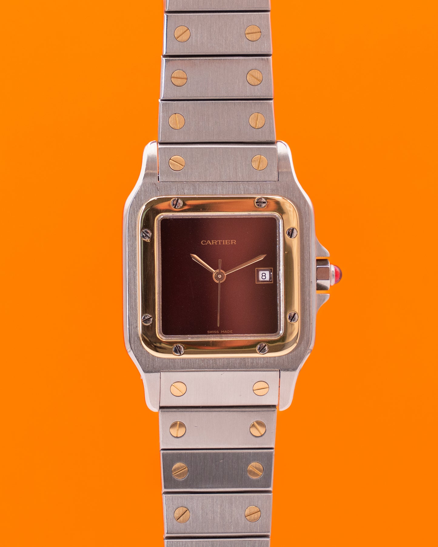 Cartier Santos Carrée 2961 Burgundy Dial