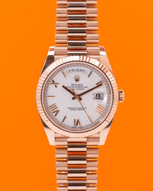 Rolex DayDate 40mm 228235 Rose Gold White Roman Dial 2019