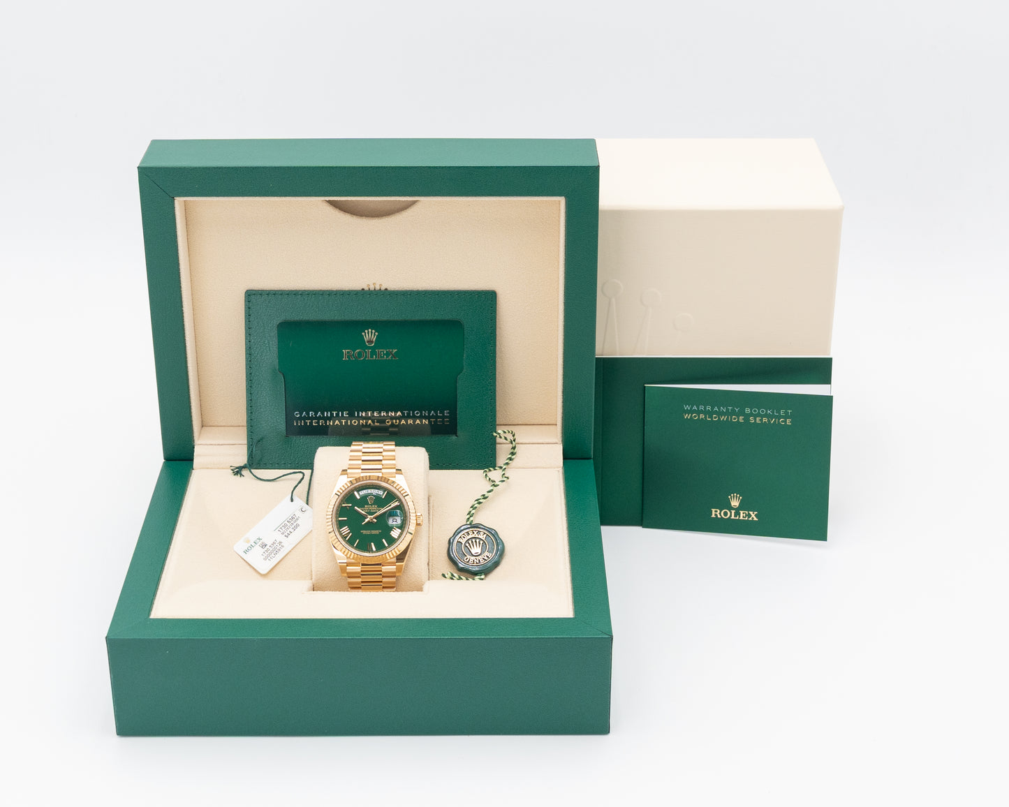 UNWORN Rolex Day Date 40mm 228238-0061 Connor McGreggor Green on Yellow Gold 2025
