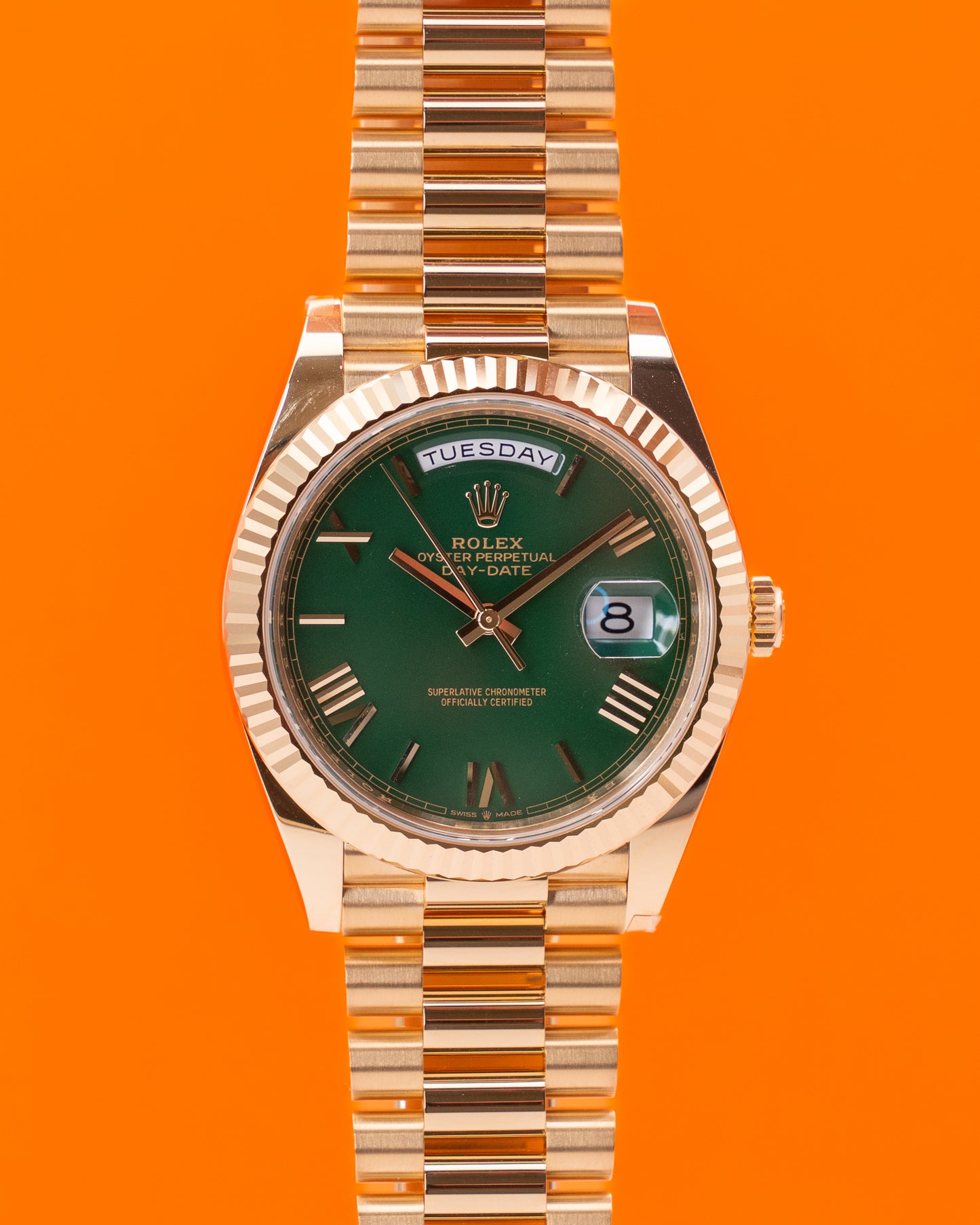 UNWORN Rolex Day Date 40mm 228238-0061 Connor McGreggor Green on Yellow Gold 2025
