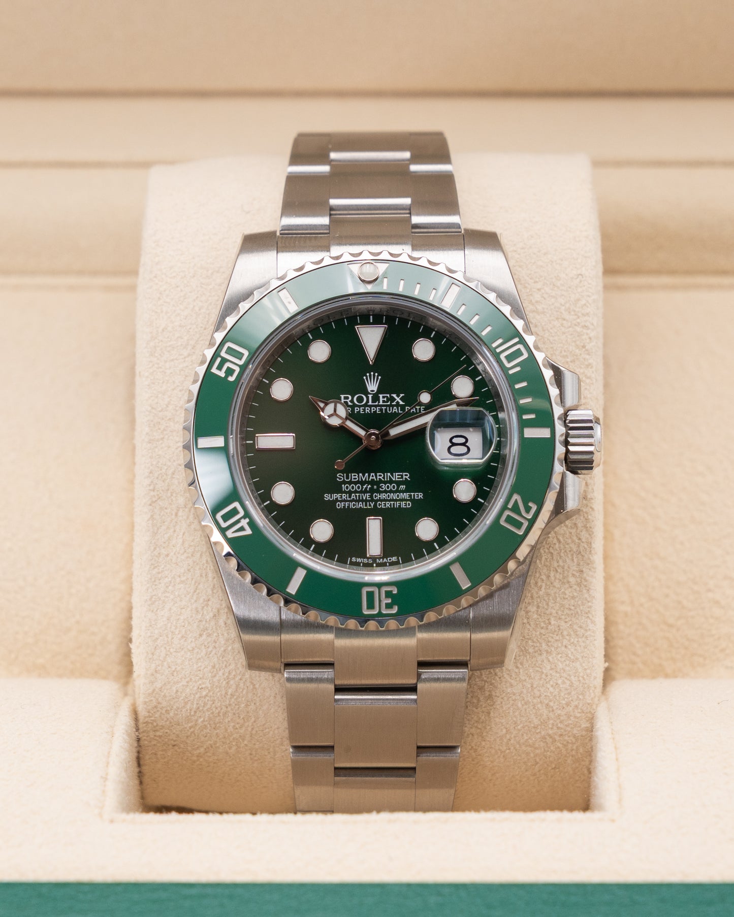 UNWORN 2018 FULLY STICKERED Rolex Submariner Date 40mm 116610LV Hulk 2014