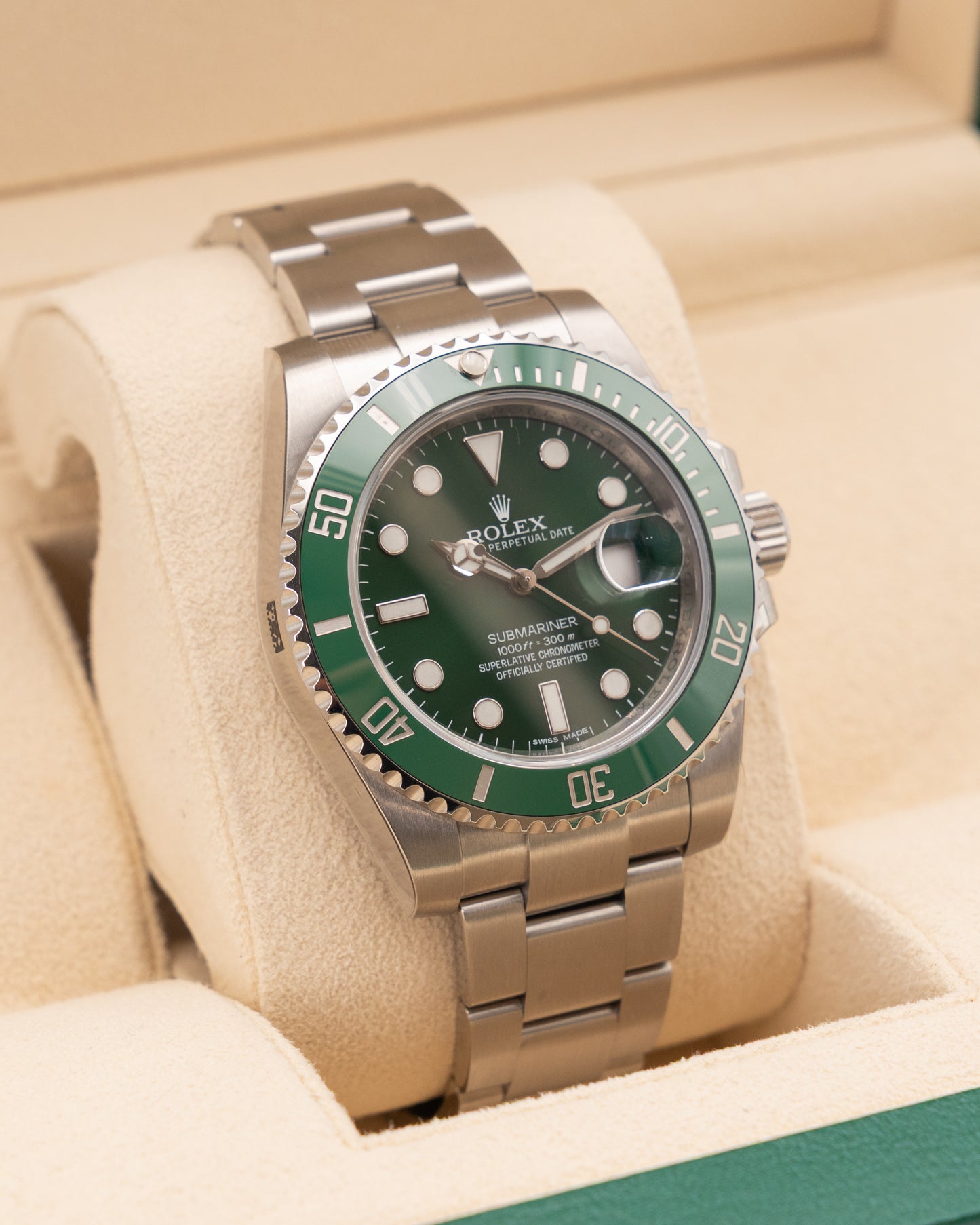 UNWORN 2018 FULLY STICKERED Rolex Submariner Date 40mm 116610LV Hulk 2014