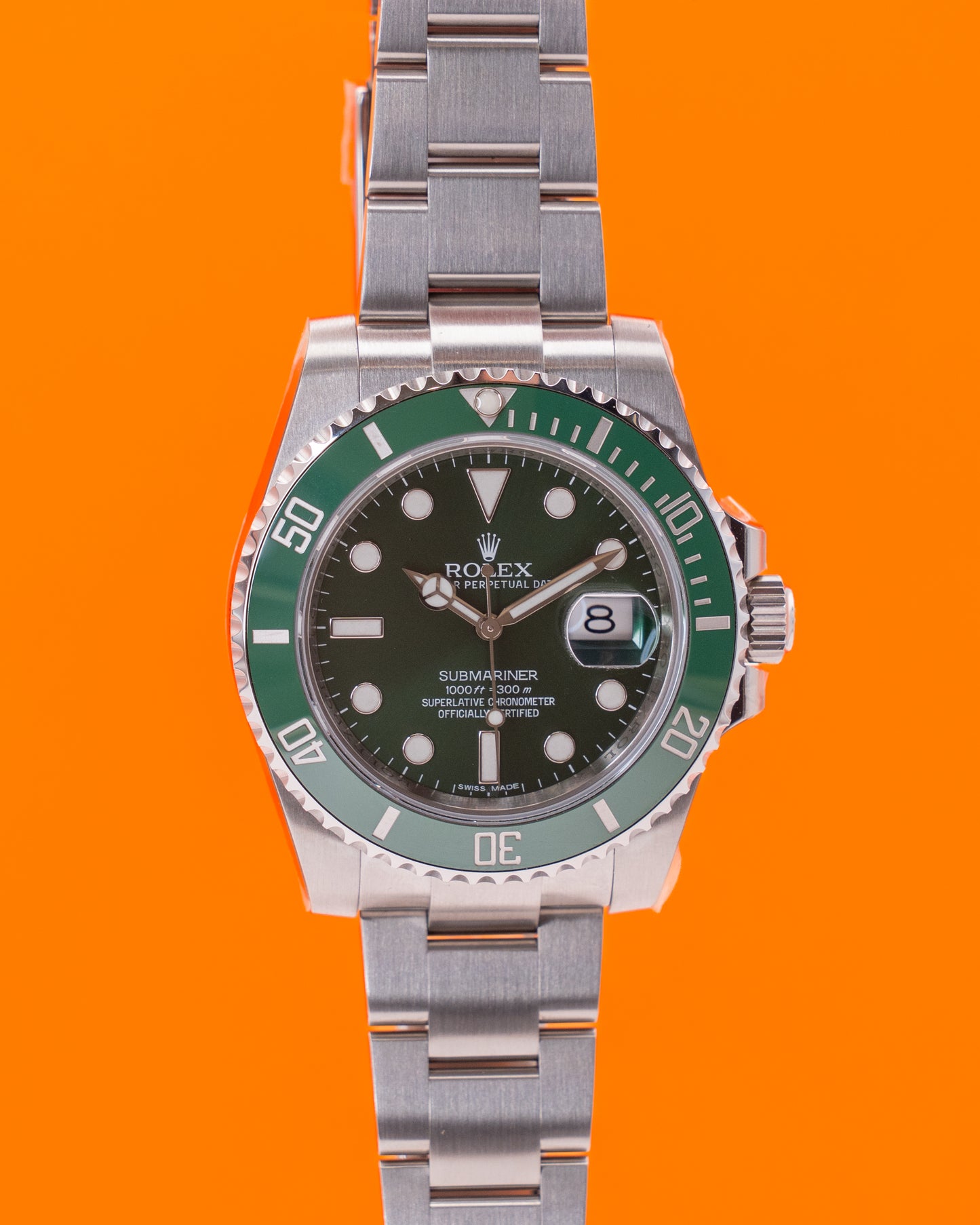 UNWORN 2018 FULLY STICKERED Rolex Submariner Date 40mm 116610LV Hulk 2014