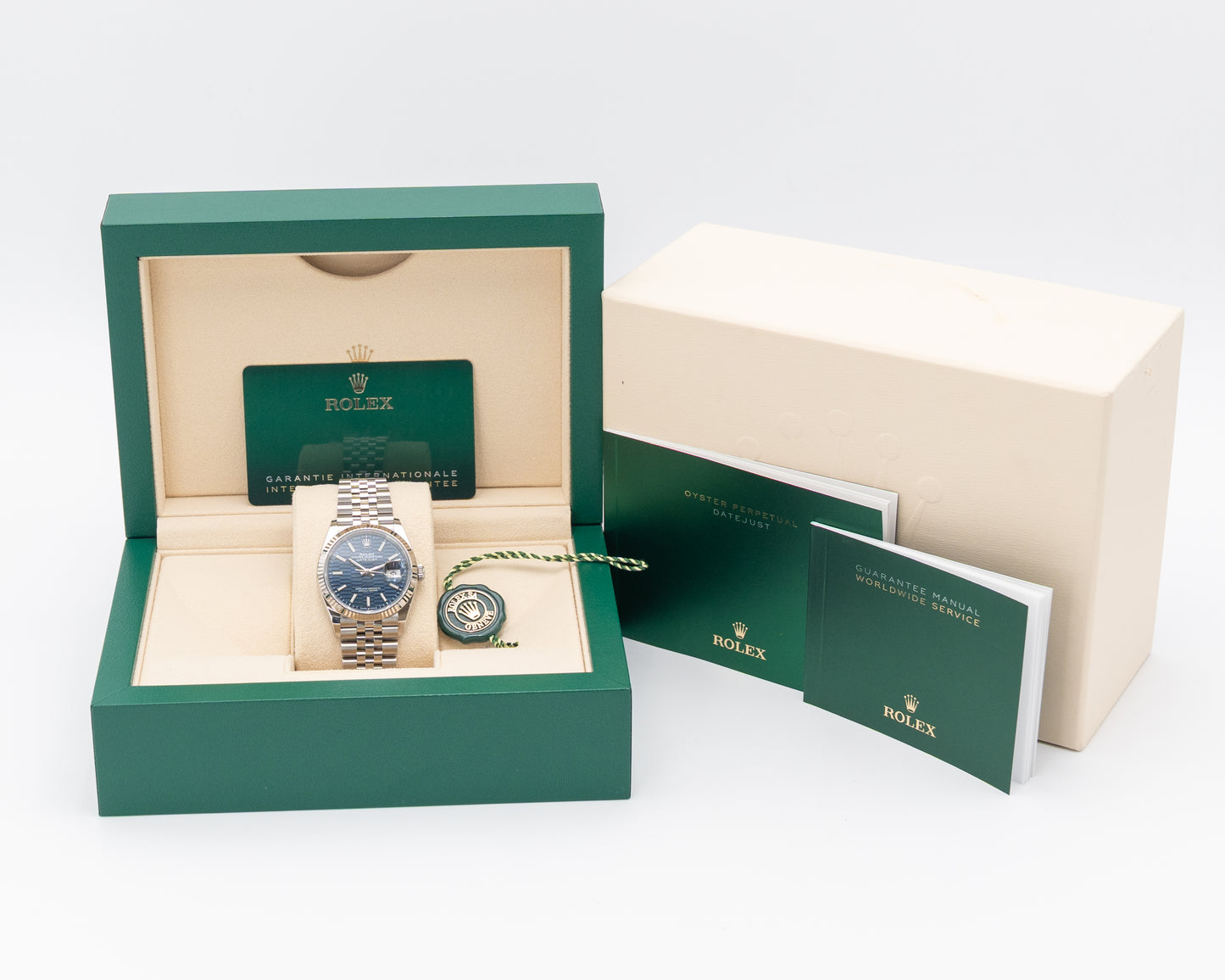 Rolex Datejust 36mm 126234 Blue Motif Dial Fluted Jubilee 2022