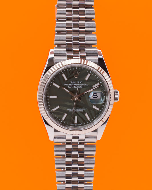 Rolex Datejust 36mm 126234 Palm Motif Fluted Jubilee 2023