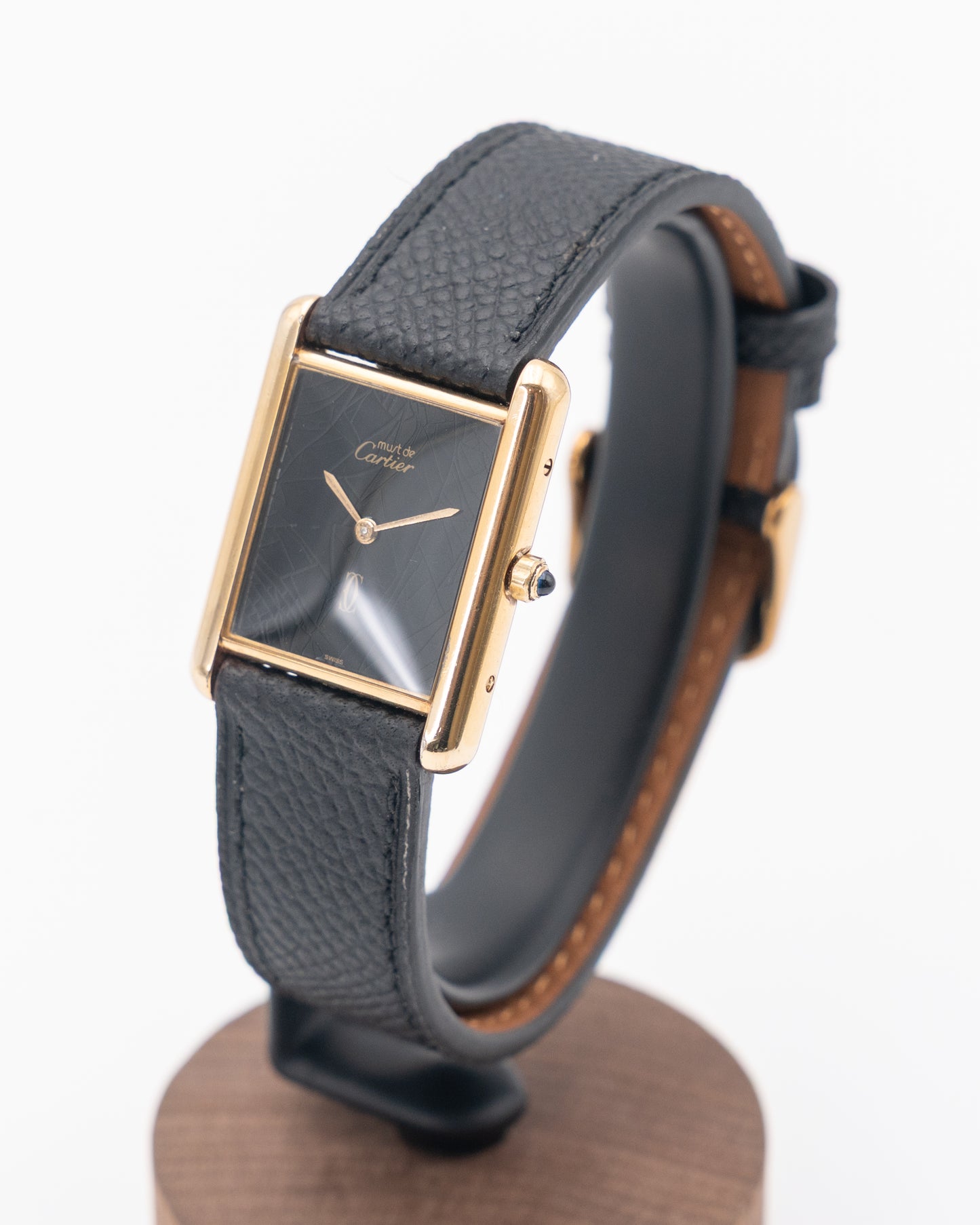 Cartier Tank Musk 681008 Black Spider Dial Quartz 30mm Large size
