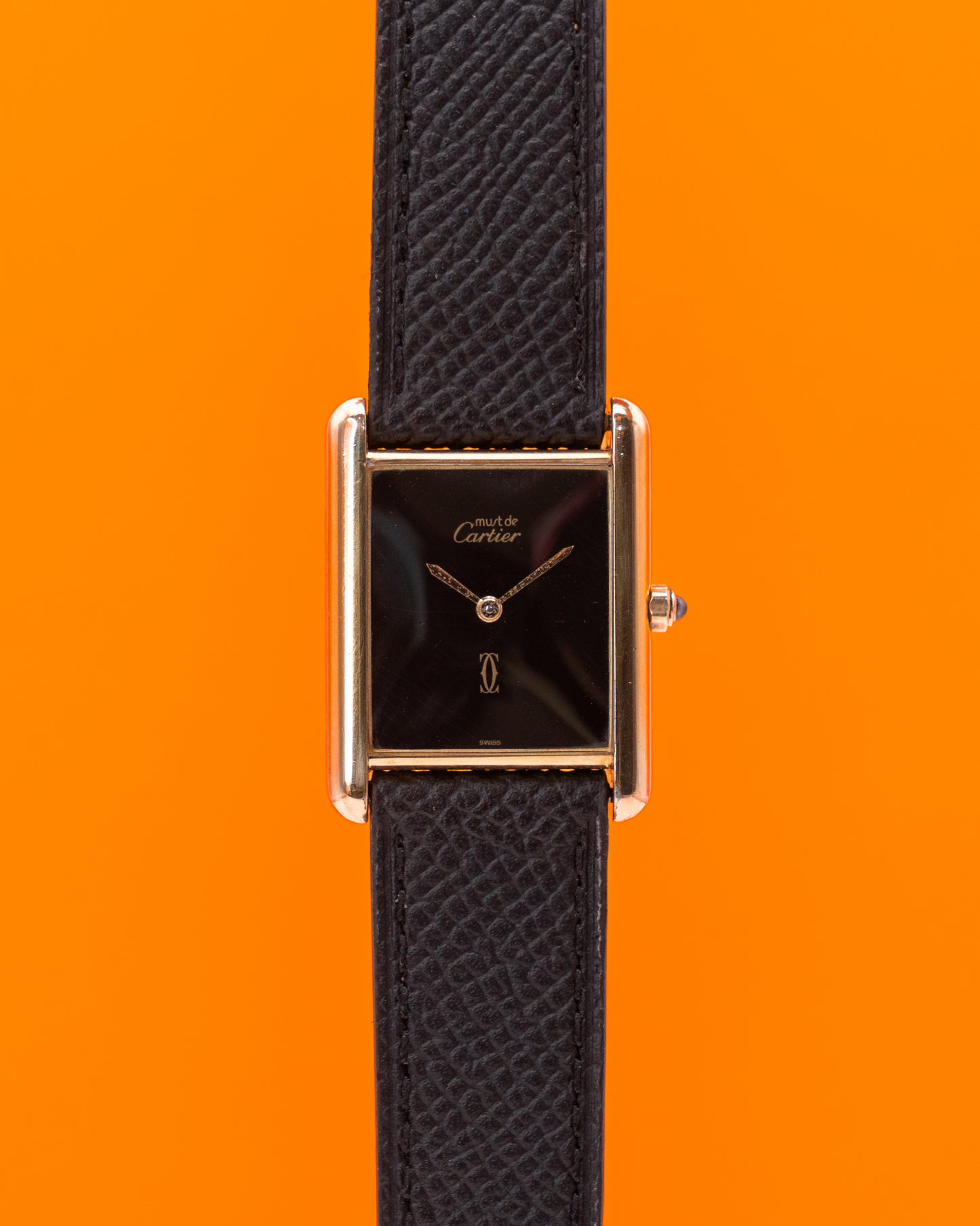 Cartier Tank Musk 681008 Black Spider Dial Quartz 30mm Large size