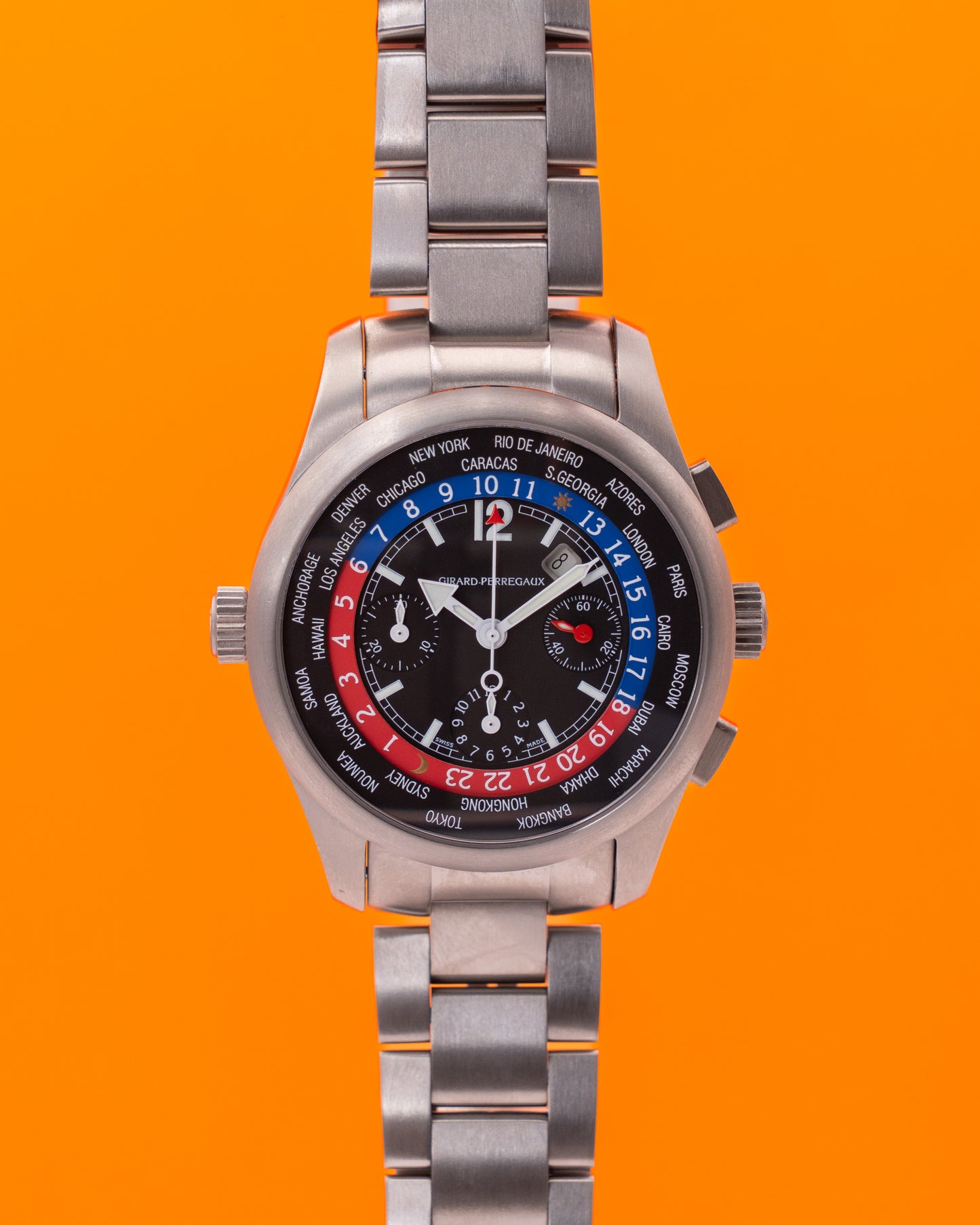 Girard Perregaux World Time 43mm 4980 Titanium Black Dial