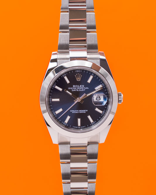 UNWORN 2025 Rolex Datejust 41mm 126300 Blue Stick Dial Smooth Oyster 2025