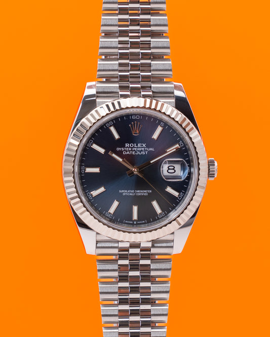 Rolex Datejust 41mm 126334 Blue Index Dial Fluted Jubilee 2021