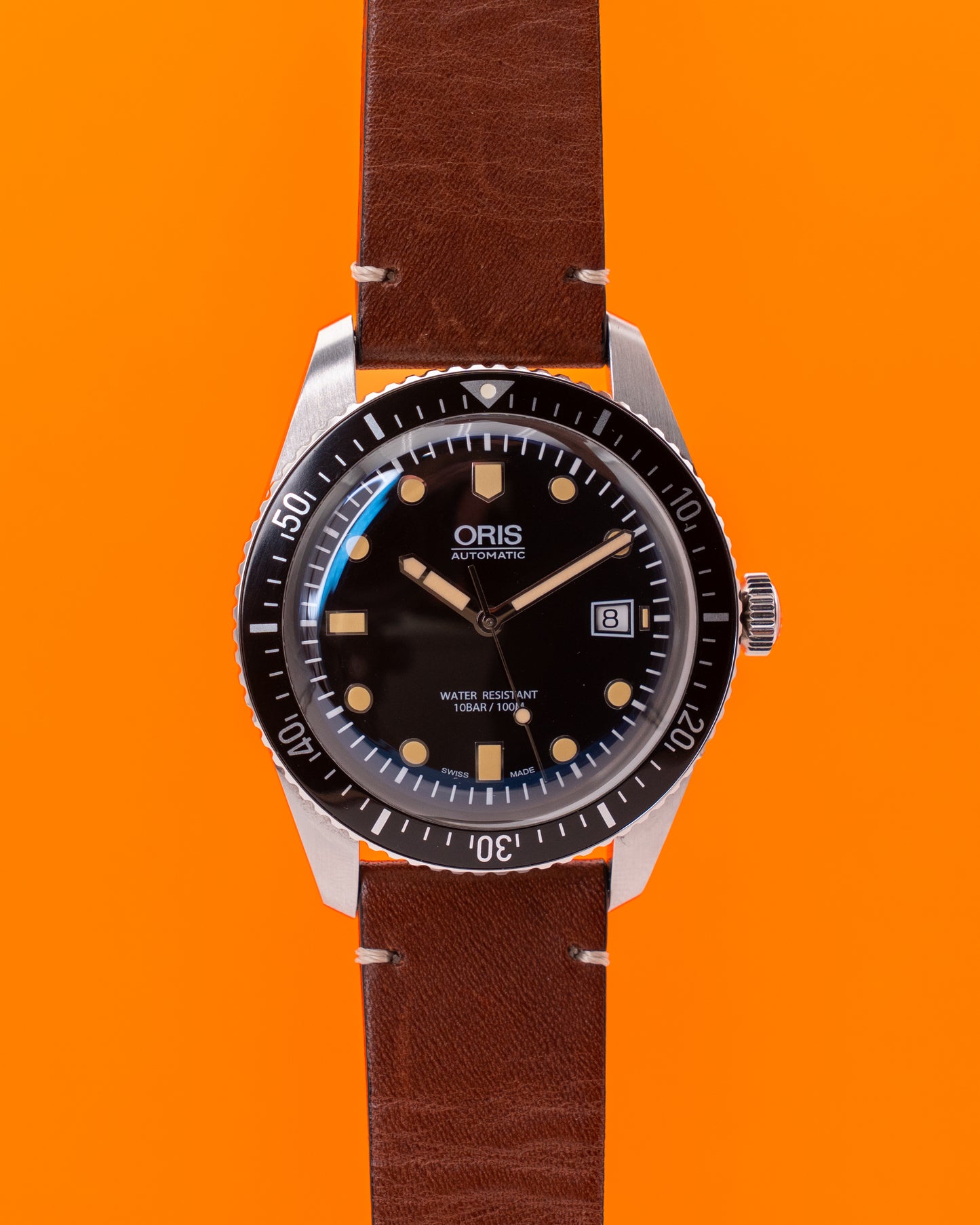 Oris Divers Sixty Five 42mm 733 7720 4054-LS Black Date Leather