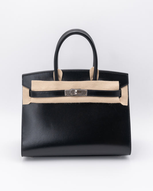 Hermes Birkin 30 Black Calf Box Leather With Palladium Hardware