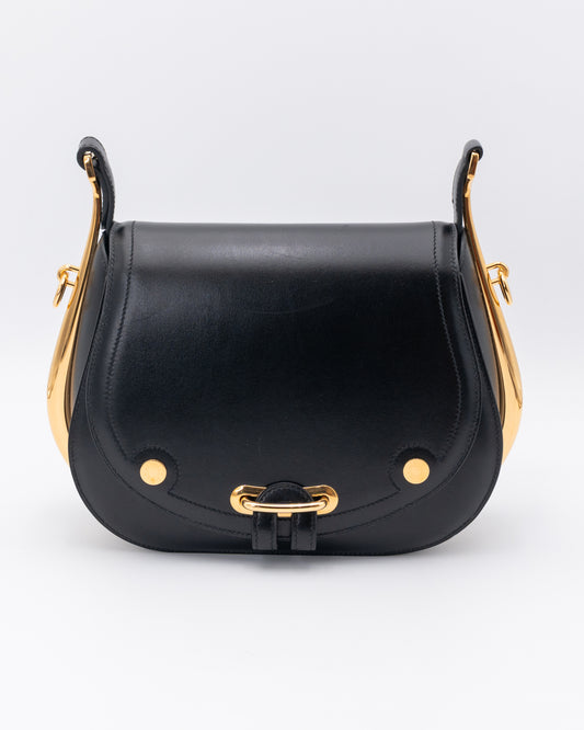 Hermes Black Calf Box Leather Passe Quide With Gold Hardware