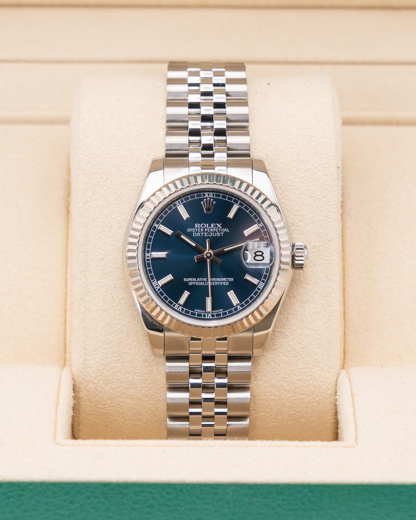 Rolex Datejust 31mm 178274 Blue Stick Dial Fluted Bezel Jubilee 2019