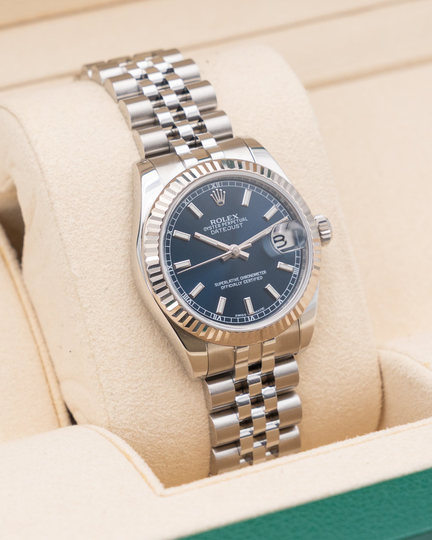 Rolex Datejust 31mm 178274 Blue Stick Dial Fluted Bezel Jubilee 2019