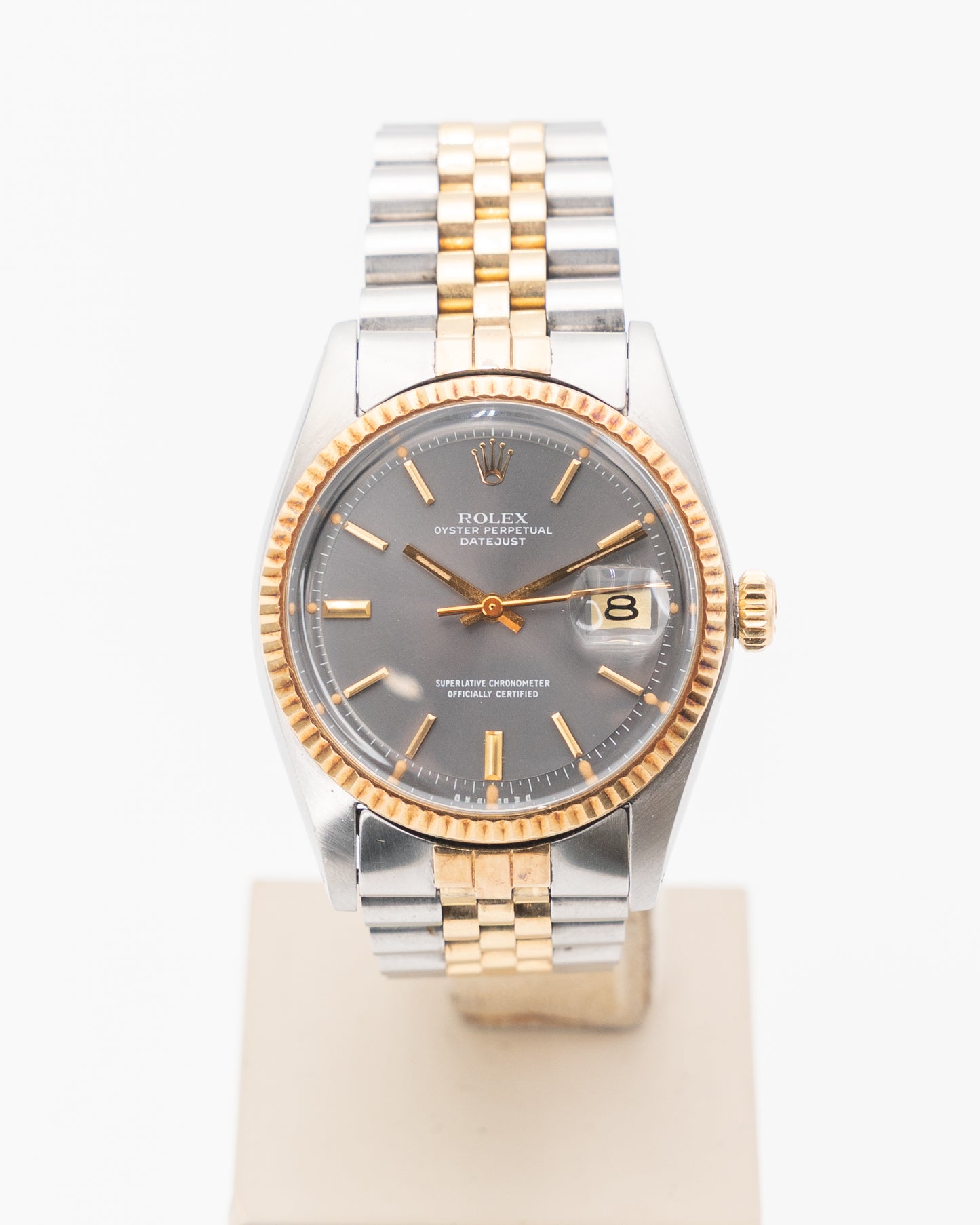 Rolex Datejust 36mm 1601 Two Tone Yellow Gold Matte Grey Sigma Dial