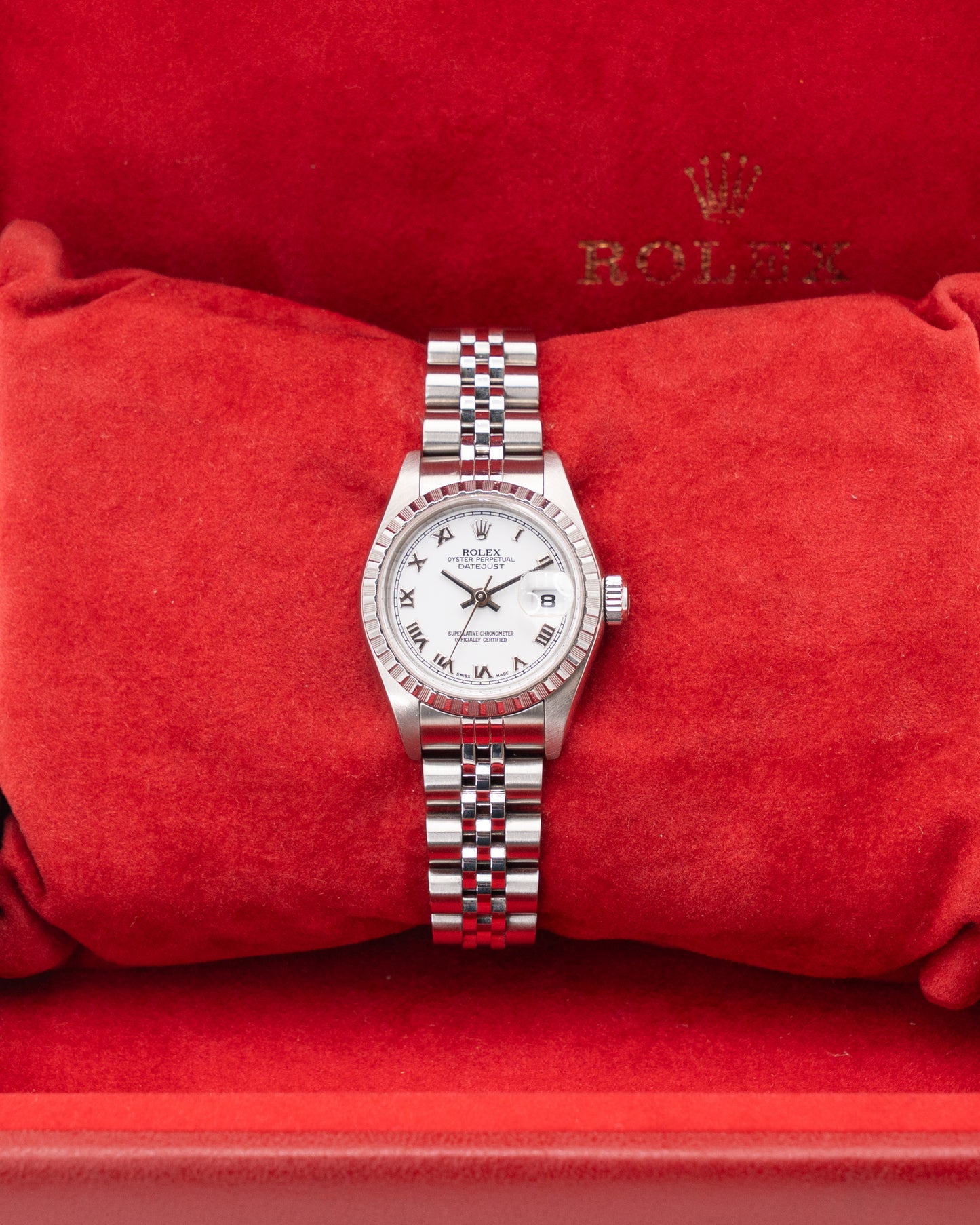 Rolex Datejust 26mm 79240 Lady Date Engine Turn White Roman 2006 Collectors Set
