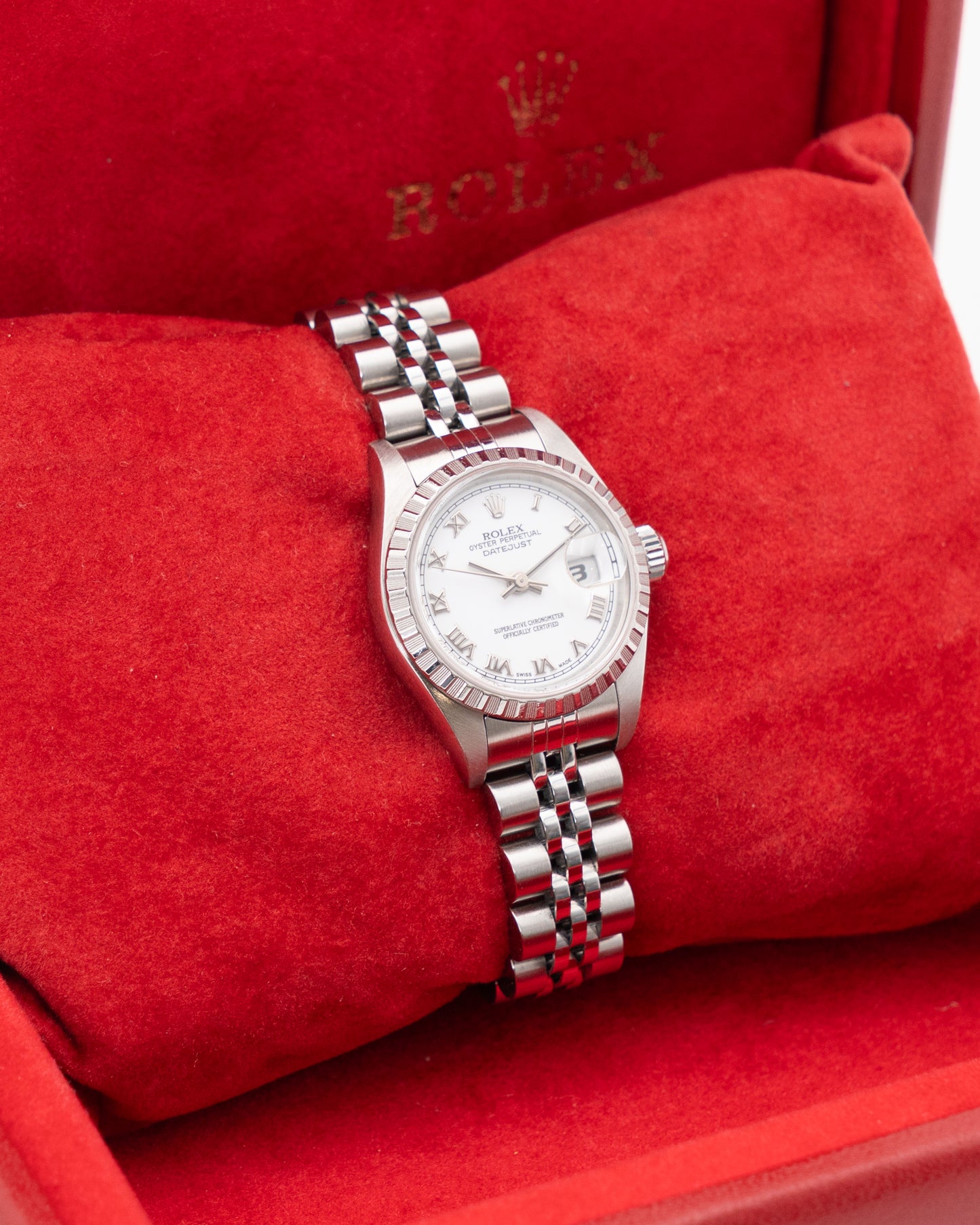 Rolex Datejust 26mm 79240 Lady Date Engine Turn White Roman 2006 Collectors Set