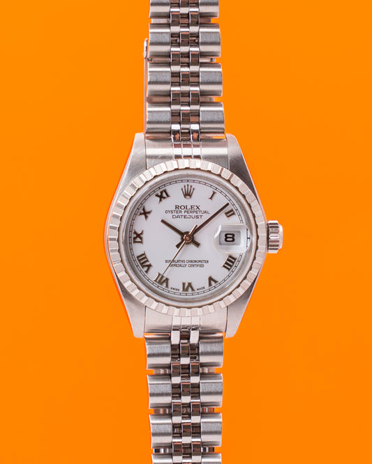 Rolex Datejust 26mm 79240 Lady Date Engine Turn White Roman 2006 Collectors Set