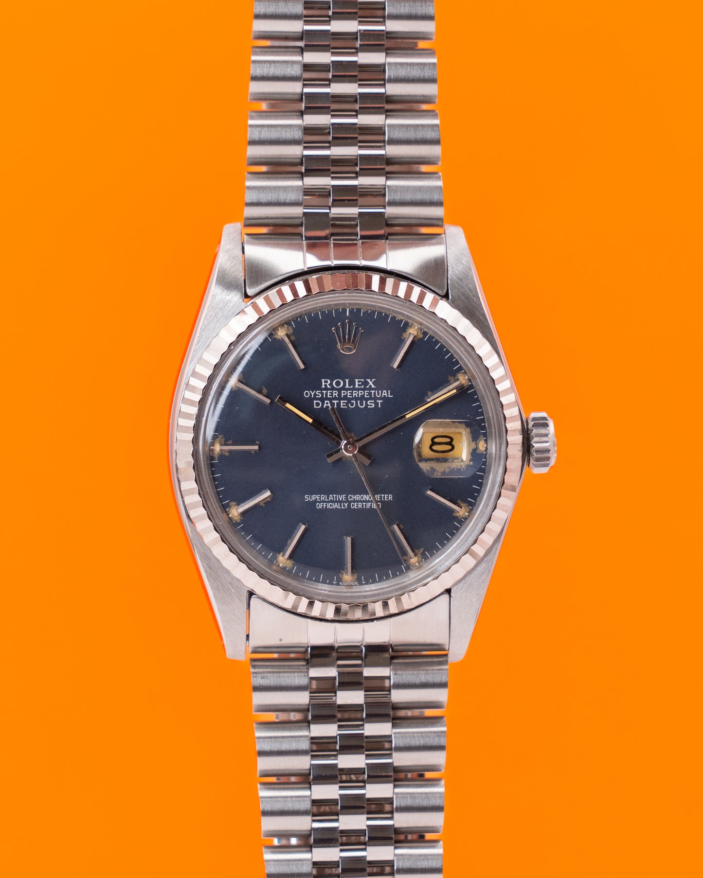 Rolex Datejust 36mm 16014 Tropical Blue Dial Jubilee Fluted