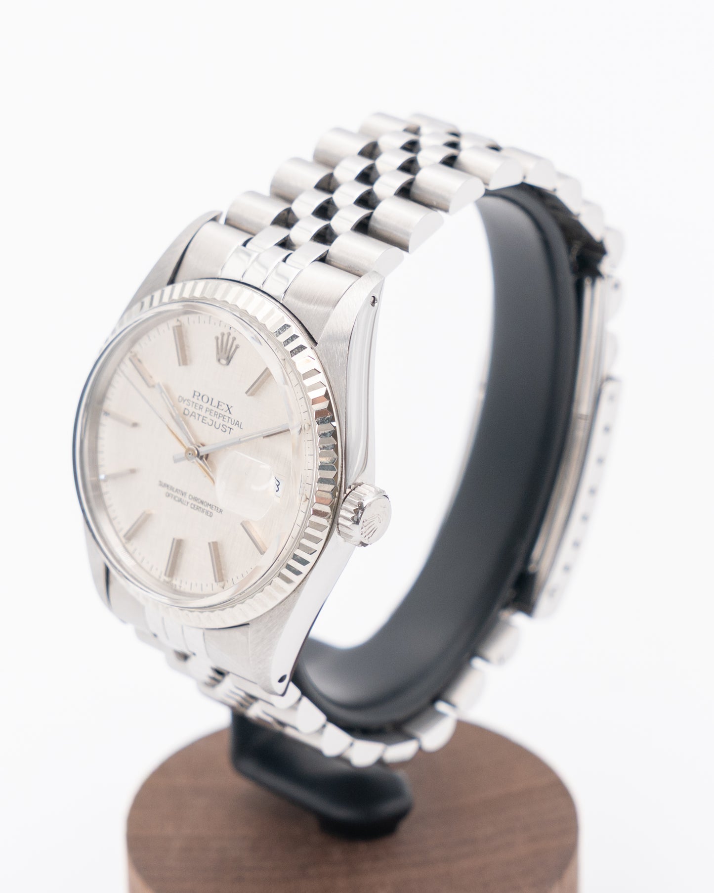 Rolex Datejust 36mm 16014 Silver Linen Dial Fluted Bezel Jubilee