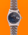 Rolex Datejust 36mm 16220 Blue Dial Engine Turn Bezel Jubilee