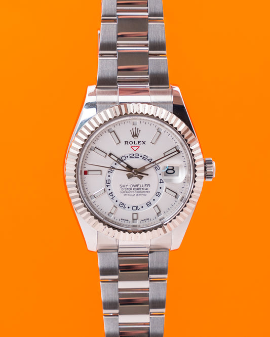 Rolex Skydweller 42mm 326934 White Dial Fluted Oyster 2021