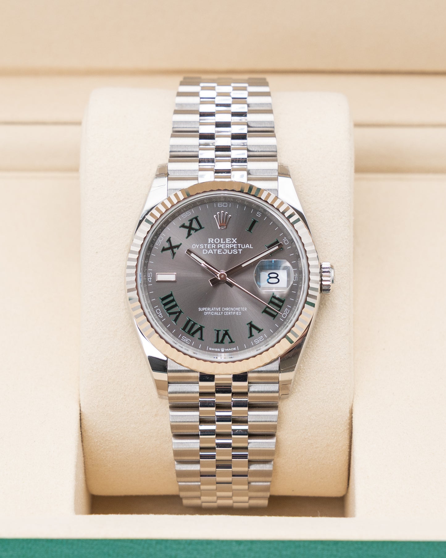 UNWORN NEW 2025 Rolex Datejust 36mm 126234 Wimbledon Dial Fluted Jubilee 2025