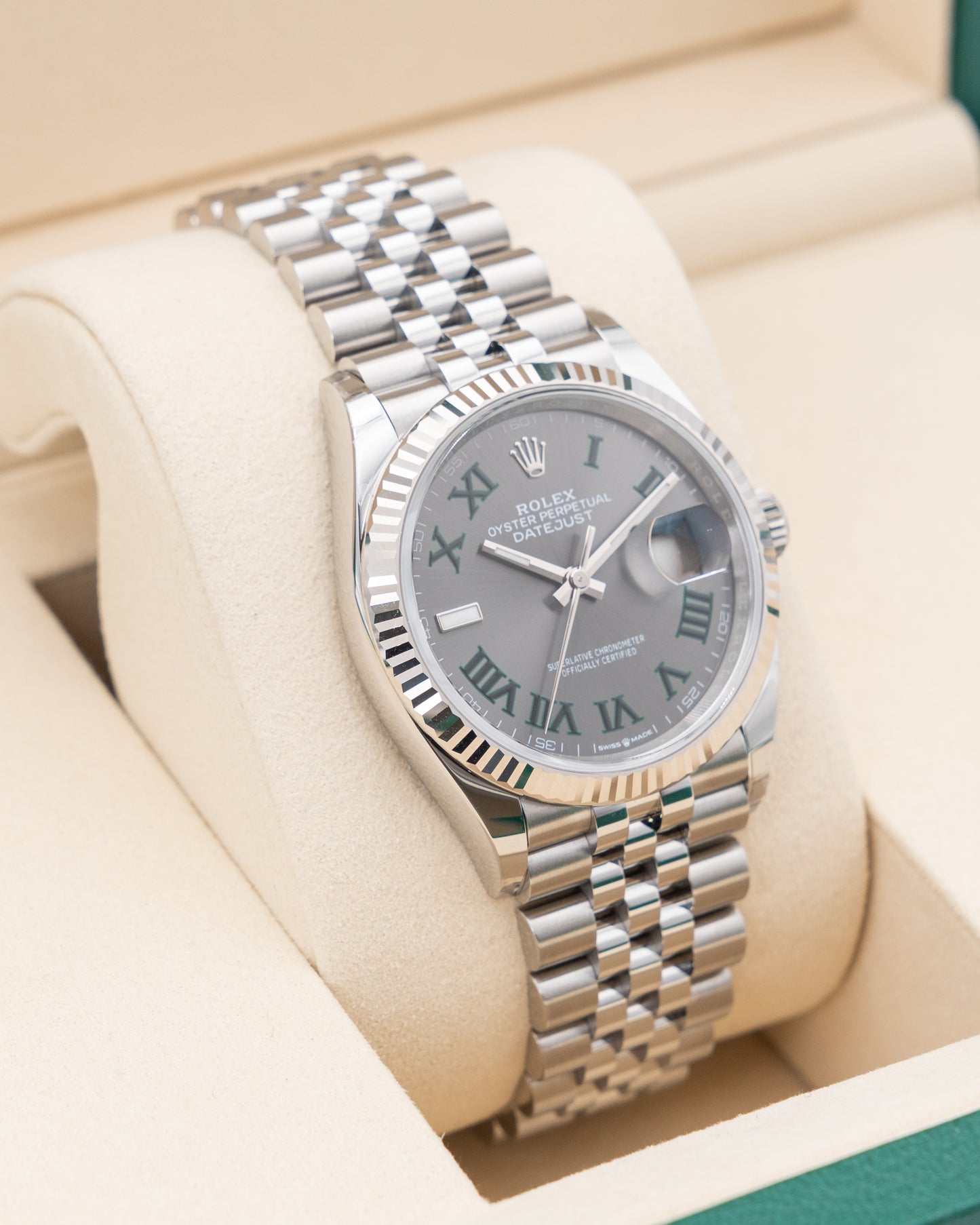 UNWORN NEW 2025 Rolex Datejust 36mm 126234 Wimbledon Dial Fluted Jubilee 2025