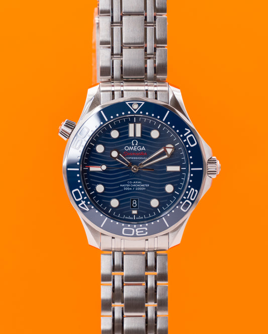 UNWORN 2025 WITH STICKERS Omega Seamaster Diver 300M 42mm 210.30.42.20.03.001 Blue On Bracelet 2025