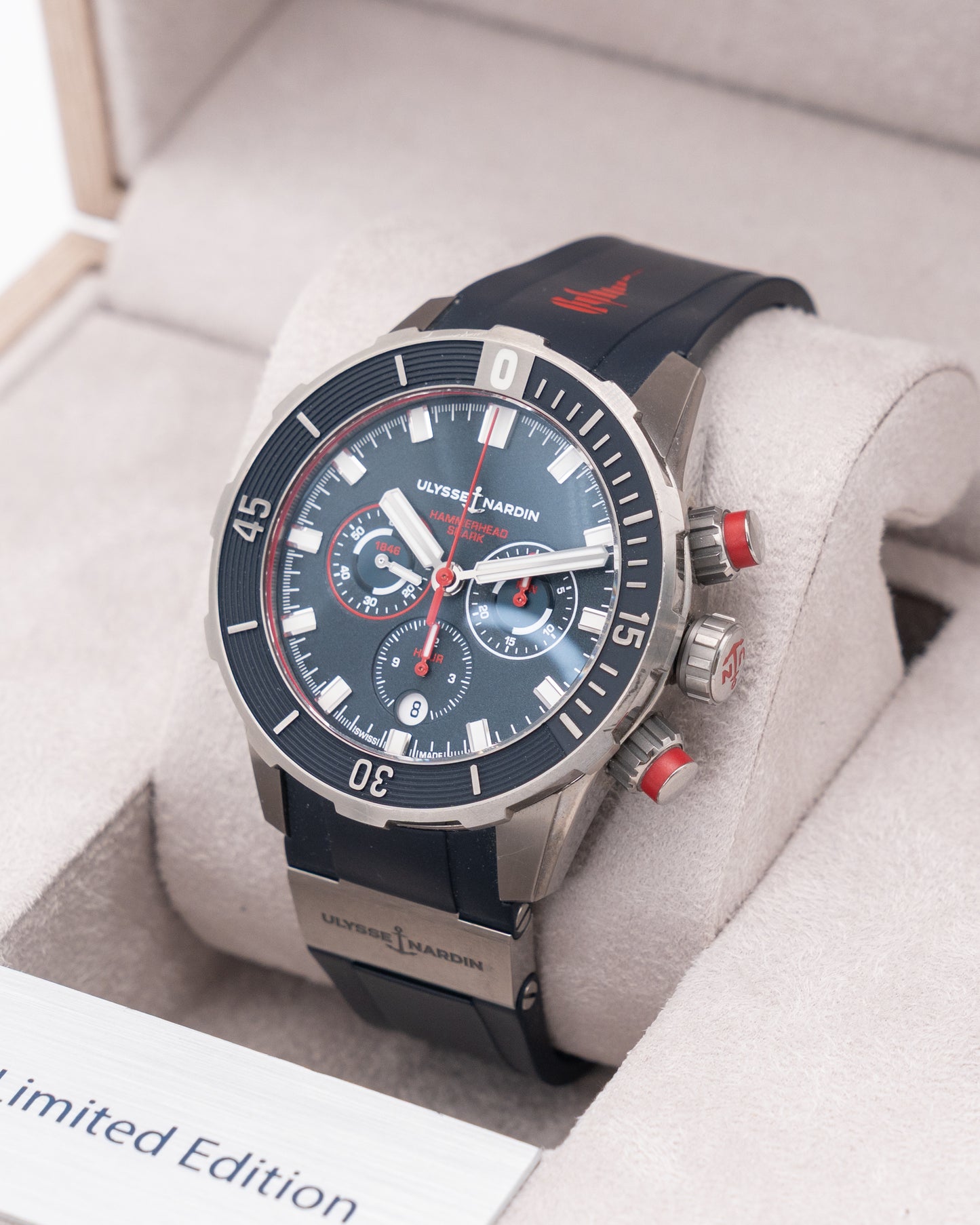 Ulysse Nardin Chronograph Diver 44mm 1503-170LE-3/93-HAMMER Titanium Blue Rubber
