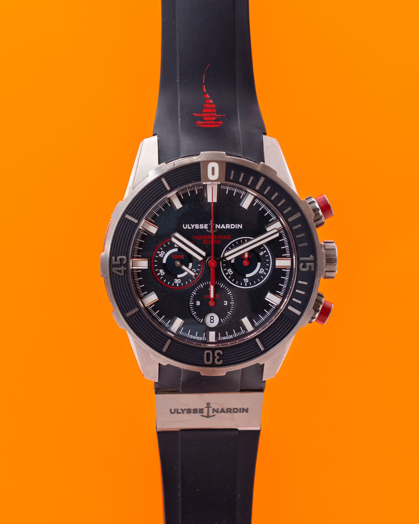 Ulysse Nardin Chronograph Diver 44mm 1503-170LE-3/93-HAMMER Titanium Blue Rubber
