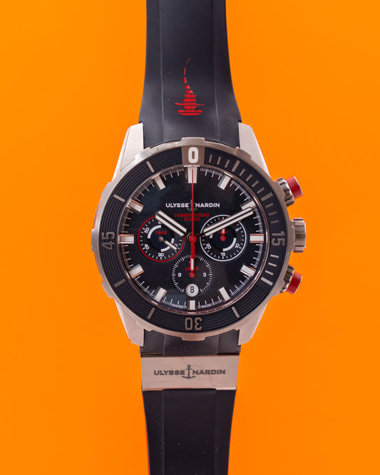 Ulysse Nardin Chronograph Diver 44mm 1503-170LE-3/93-HAMMER Titanium Blue Rubber