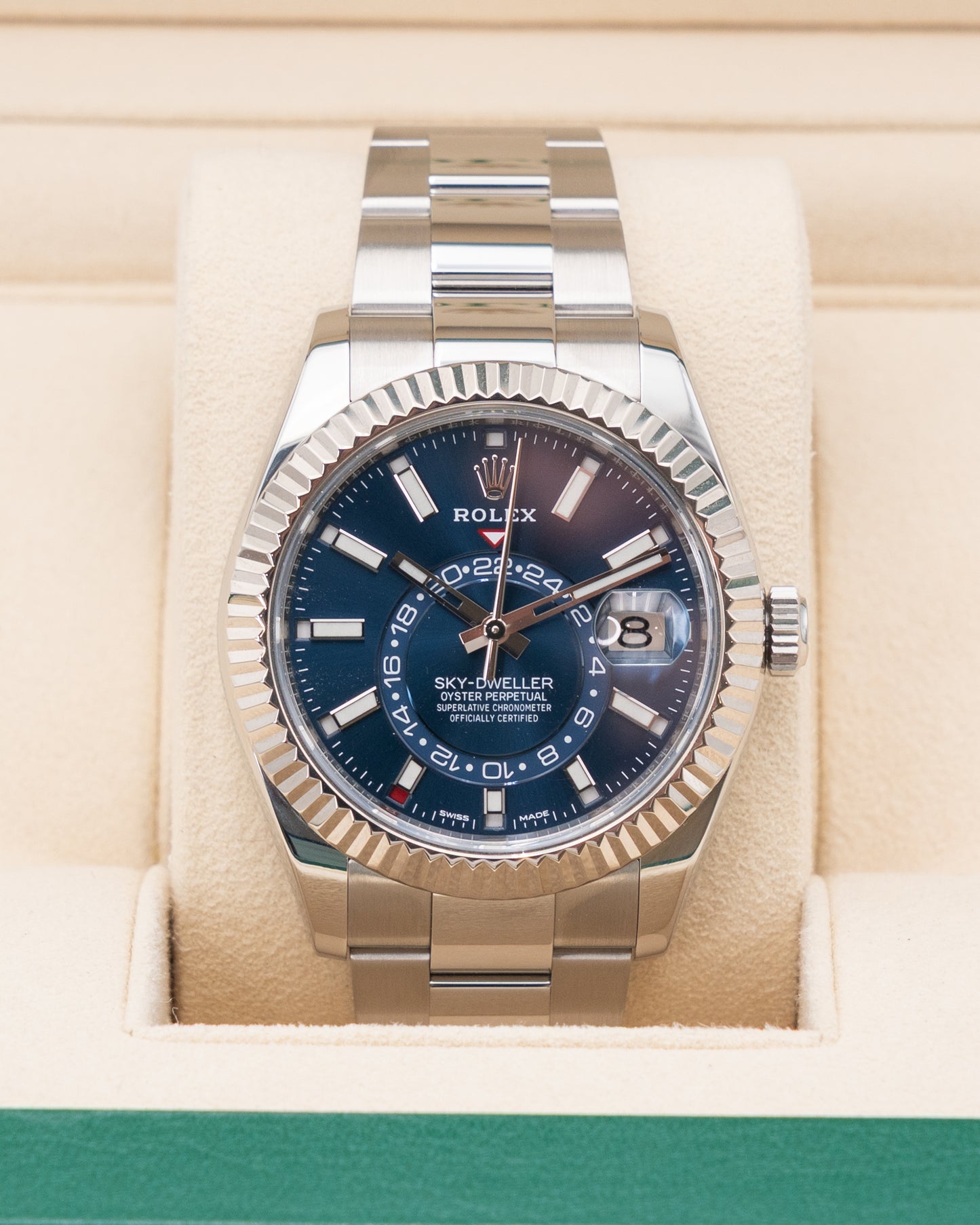 Rolex Skydweller 42mm 326934 Blue Dial FLuted Bezel Oyster 2019
