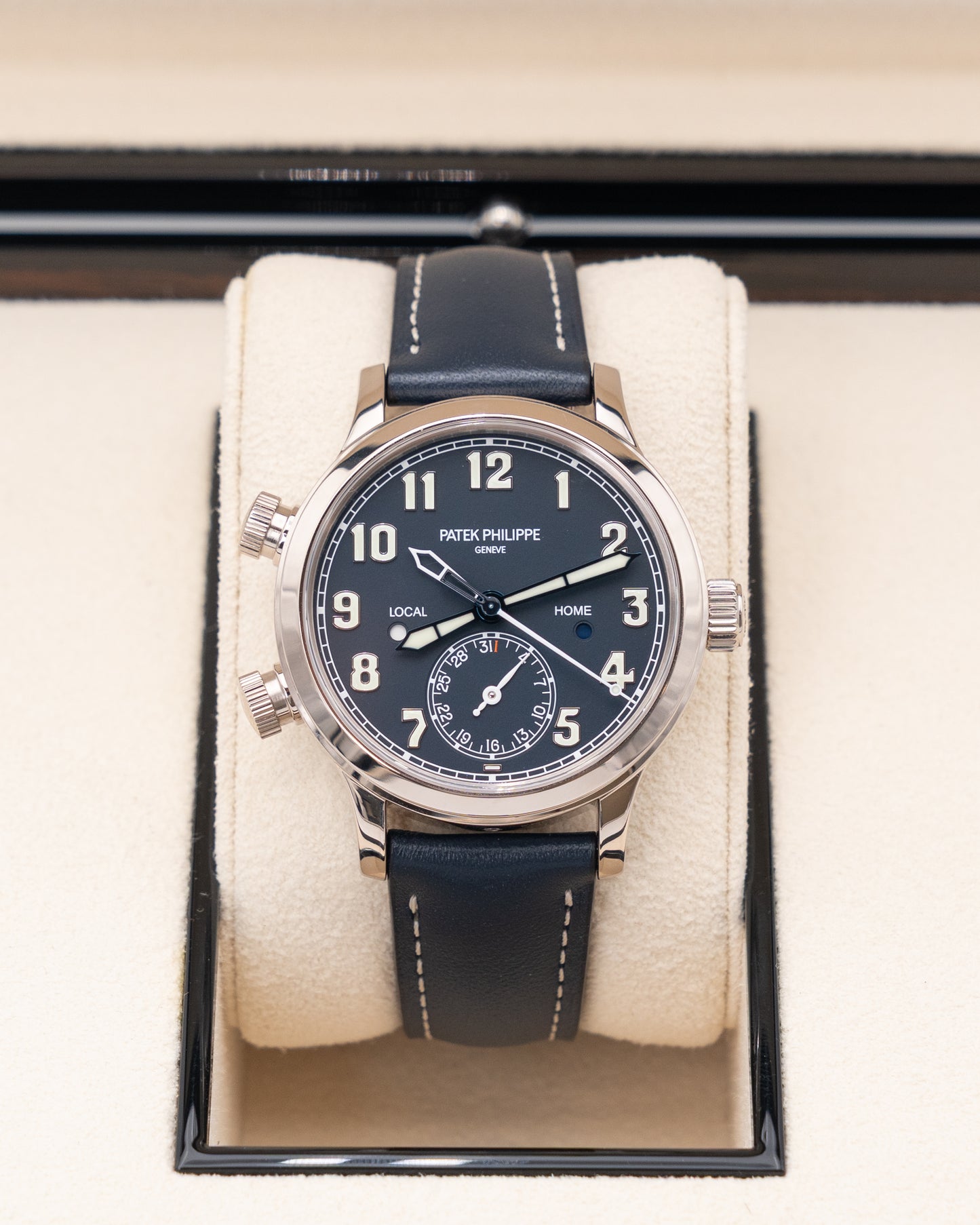 Patek Philippe Complications Calatrava Pilot Travel Time 37.5mm 7234G-001 White Gold Blue Dial 2022