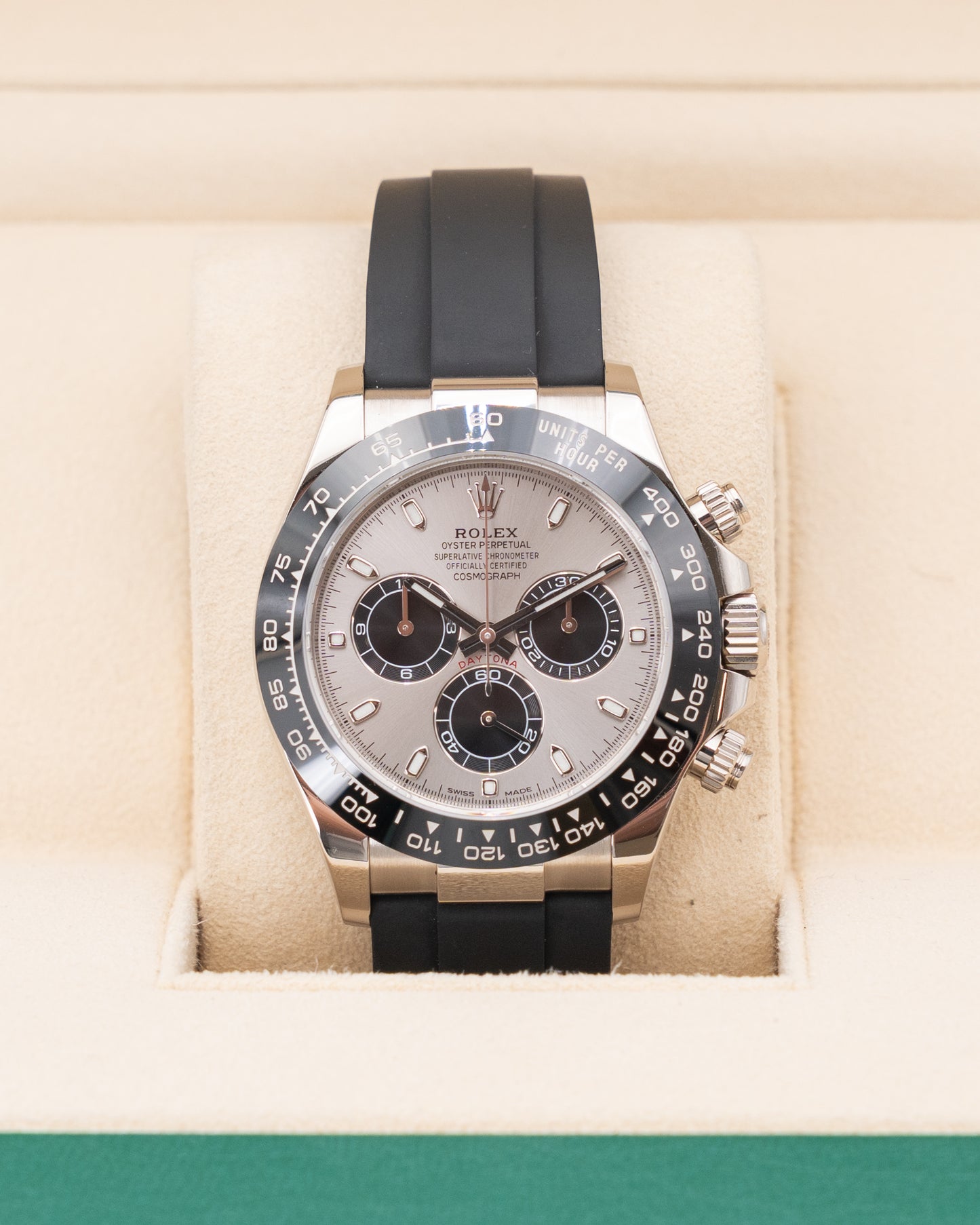 Rolex Daytona 40mm 116519LN Ghost White Gold Oysterflex 2021