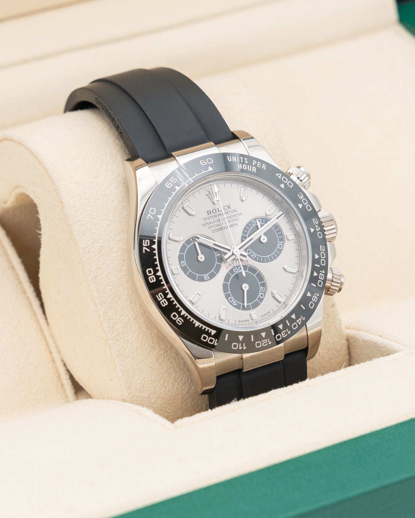 Rolex Daytona 40mm 116519LN Ghost White Gold Oysterflex 2021