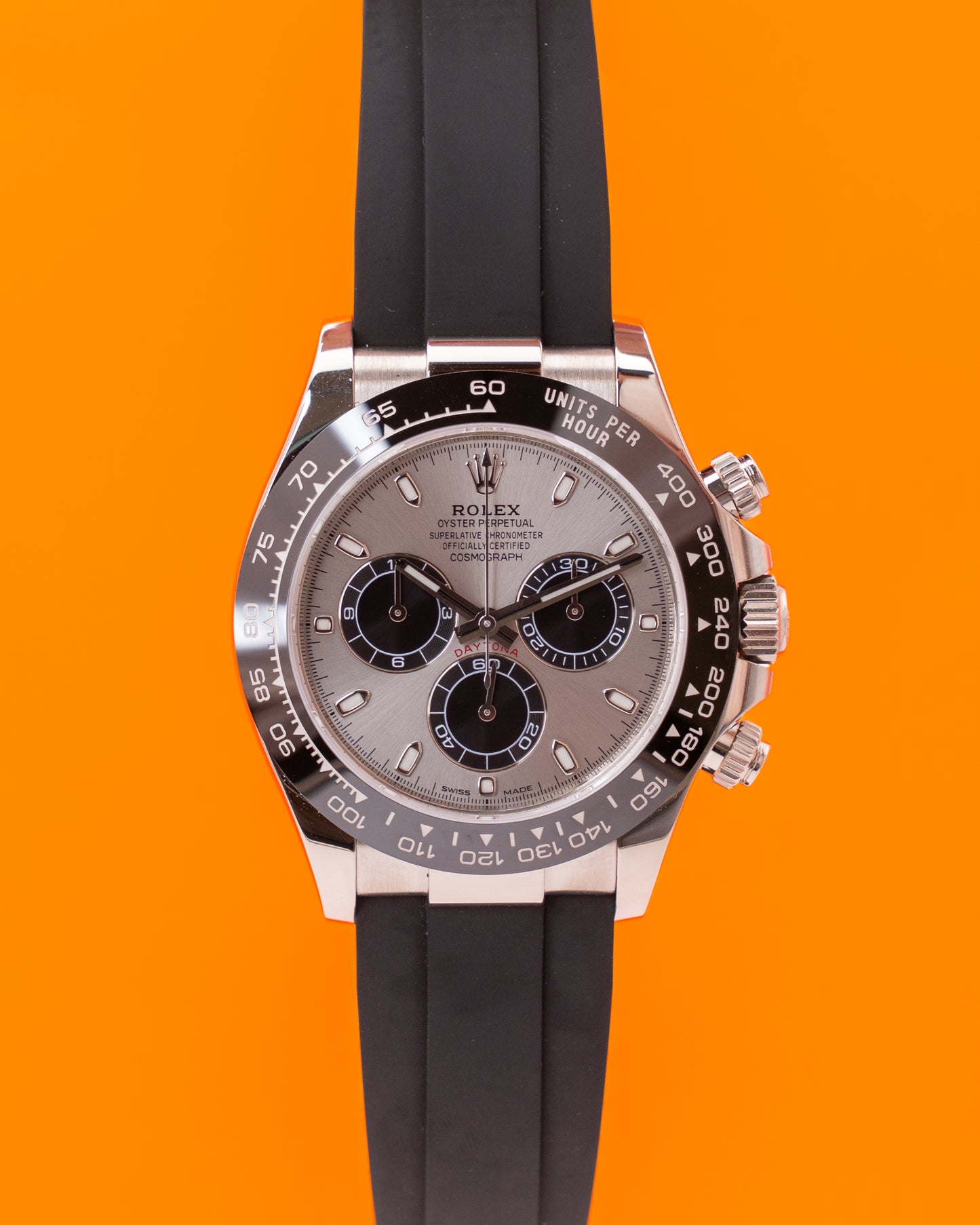 Rolex Daytona 40mm 116519LN Ghost White Gold Oysterflex 2021