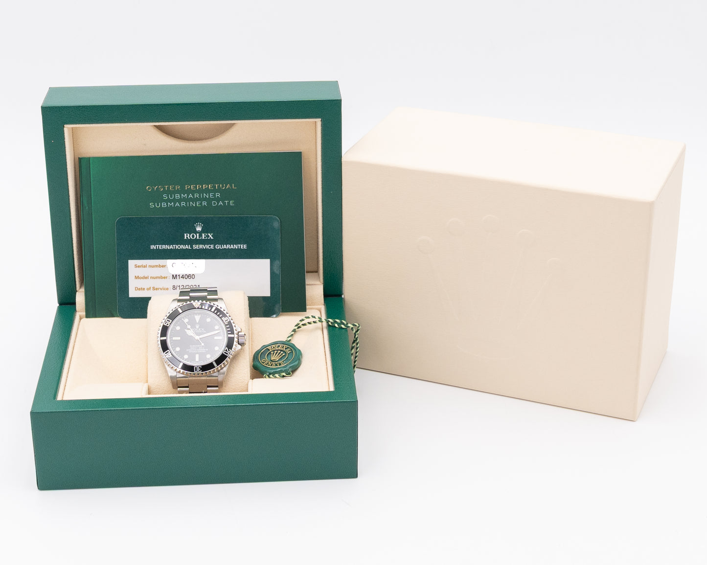 Rolex Submariner No Date 40mm 14060 Aluminum Bezel Service Card Dated 2021