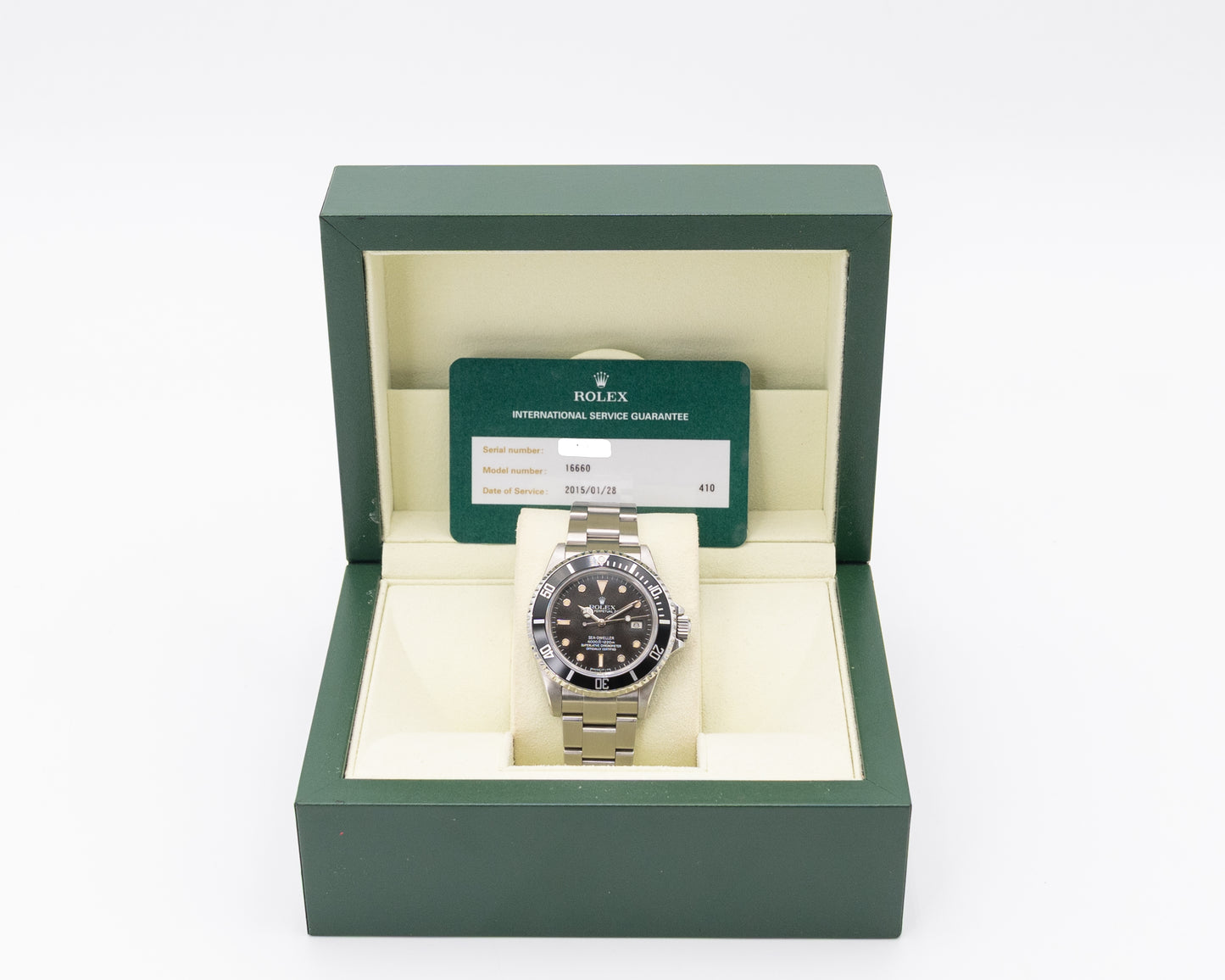 Tropical Rolex Seadweller 40mm 16660 Black Serviced By Rolex in 2015