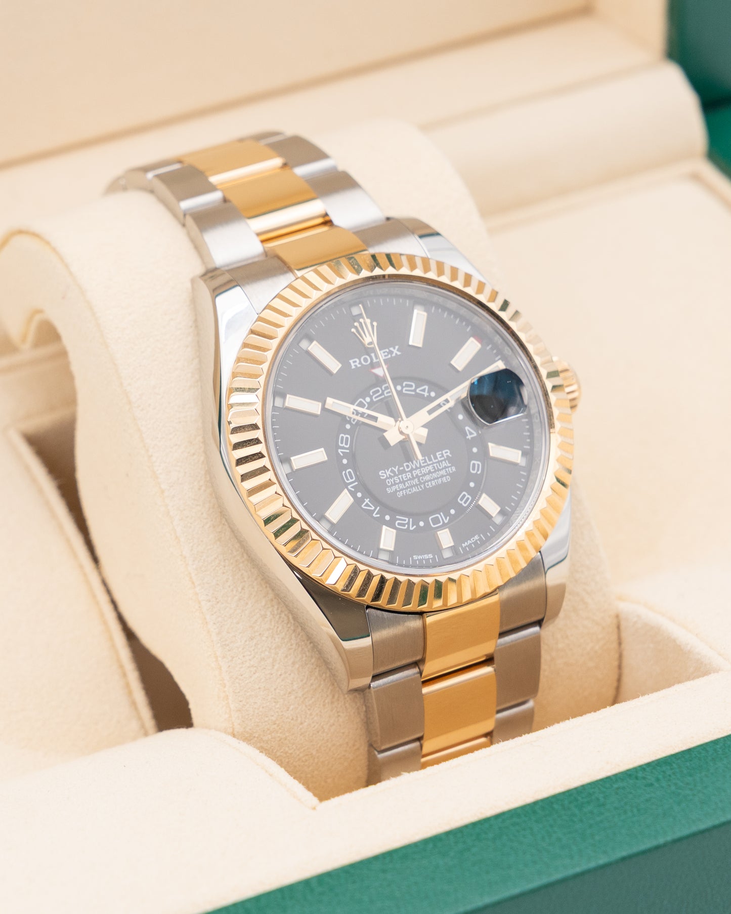 Rolex Skydweller 42mm 326933 Two Tone Yellow Gold Black Dial 2017