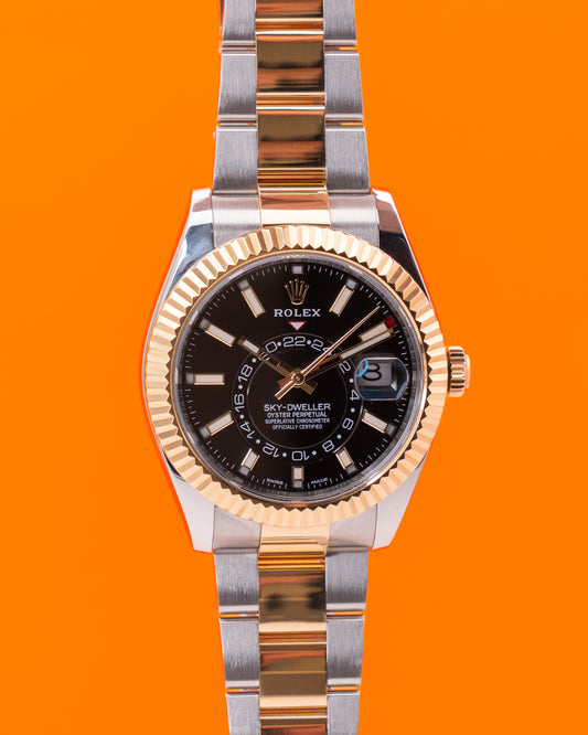 Rolex Skydweller 42mm 326933 Two Tone Yellow Gold Black Dial 2017