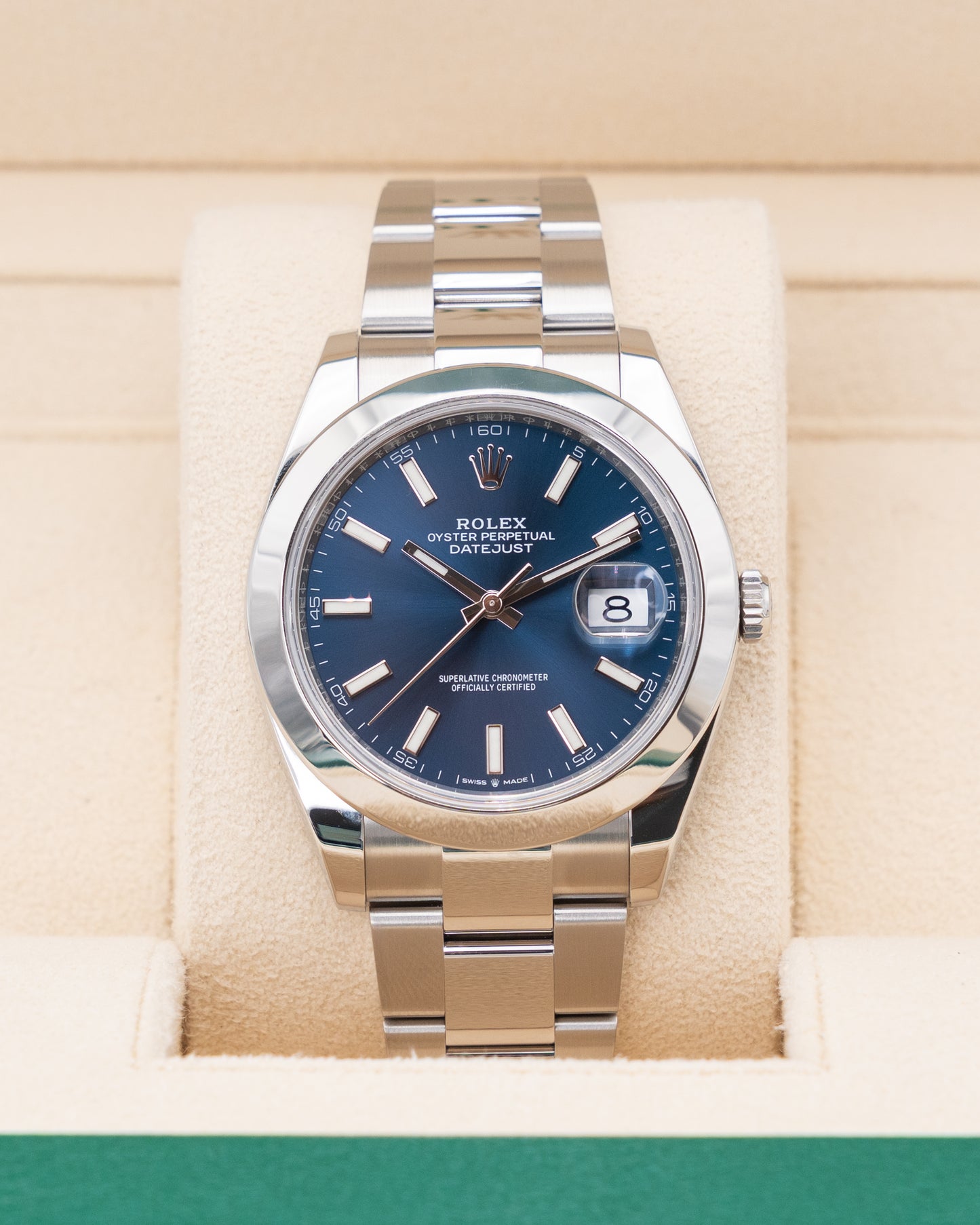 Rolex Datejust 41mm 126300 Blue Index Dial on Oyster 2022