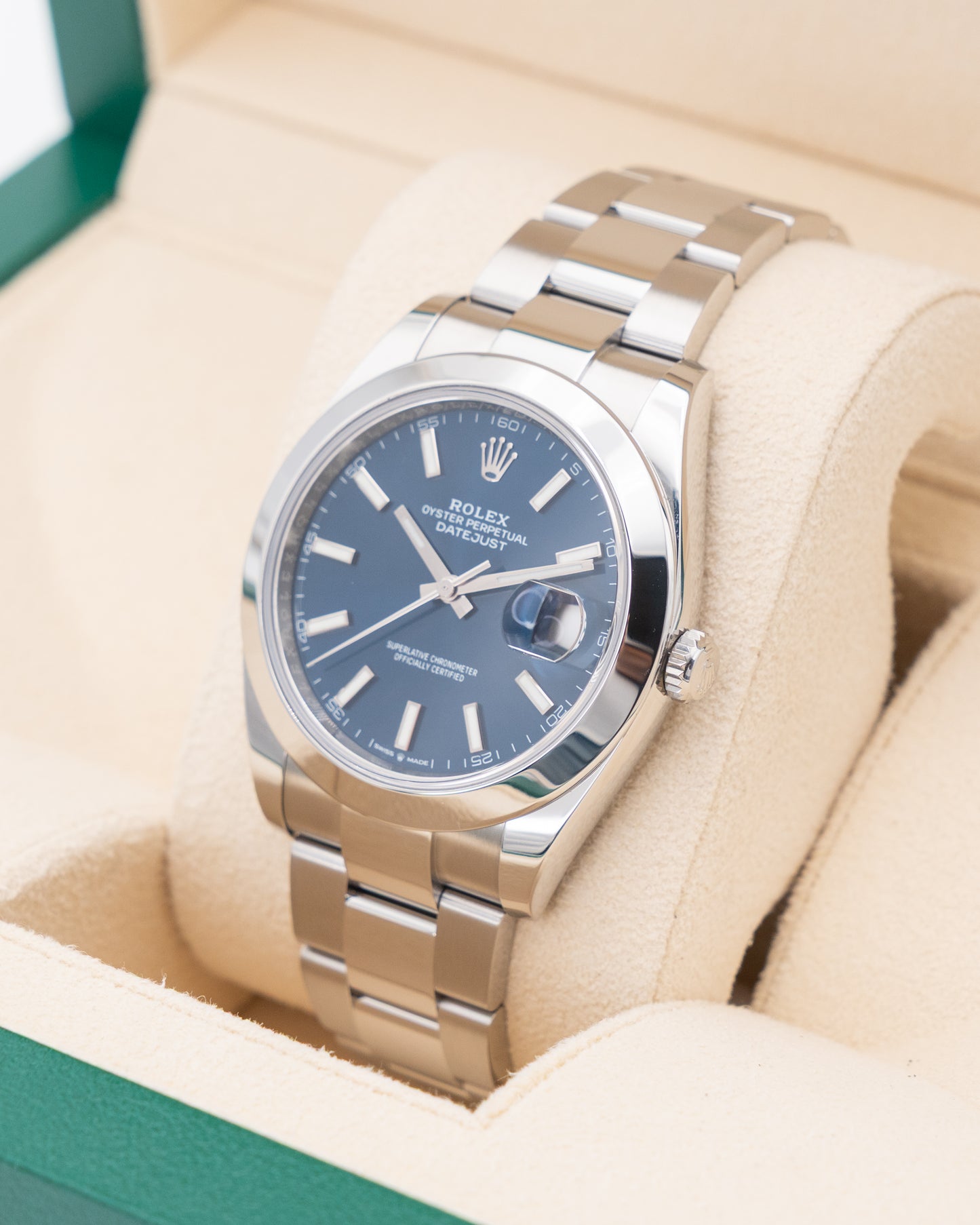 Rolex Datejust 41mm 126300 Blue Index Dial on Oyster 2022