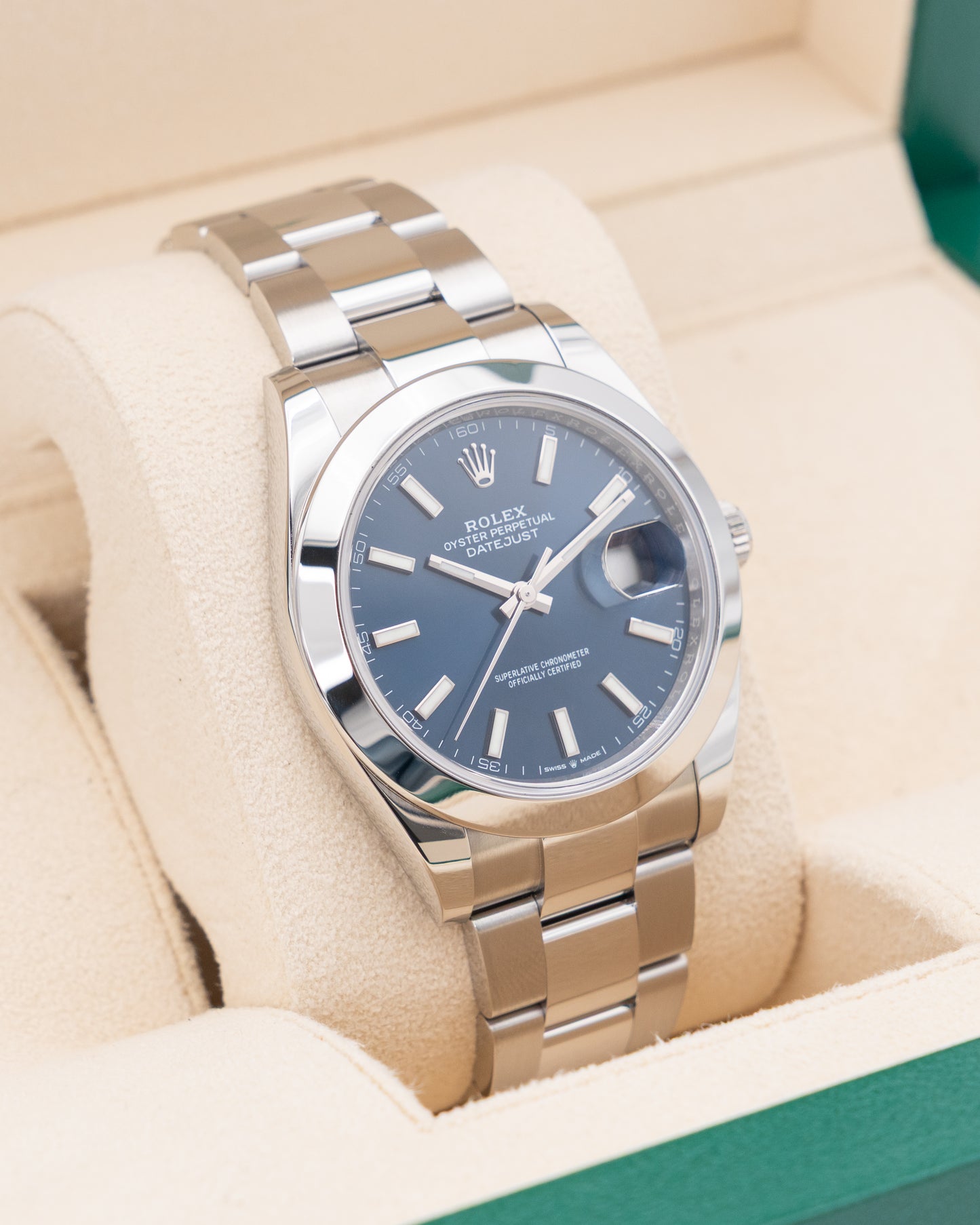 Rolex Datejust 41mm 126300 Blue Index Dial on Oyster 2022