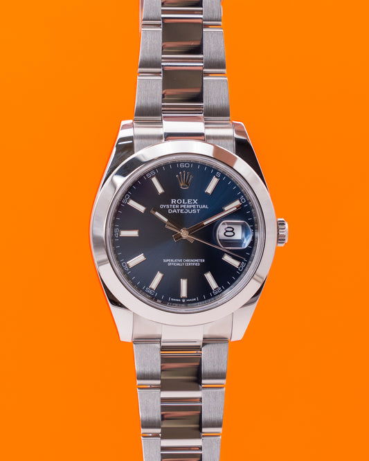 Rolex Datejust 41mm 126300 Blue Index Dial on Oyster 2022