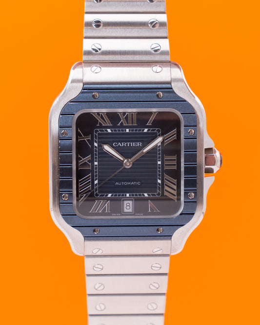 Cartier Santos Large 39.8mm WSSA0048 Blue Ceramic Bezel on Blue Dial 2022