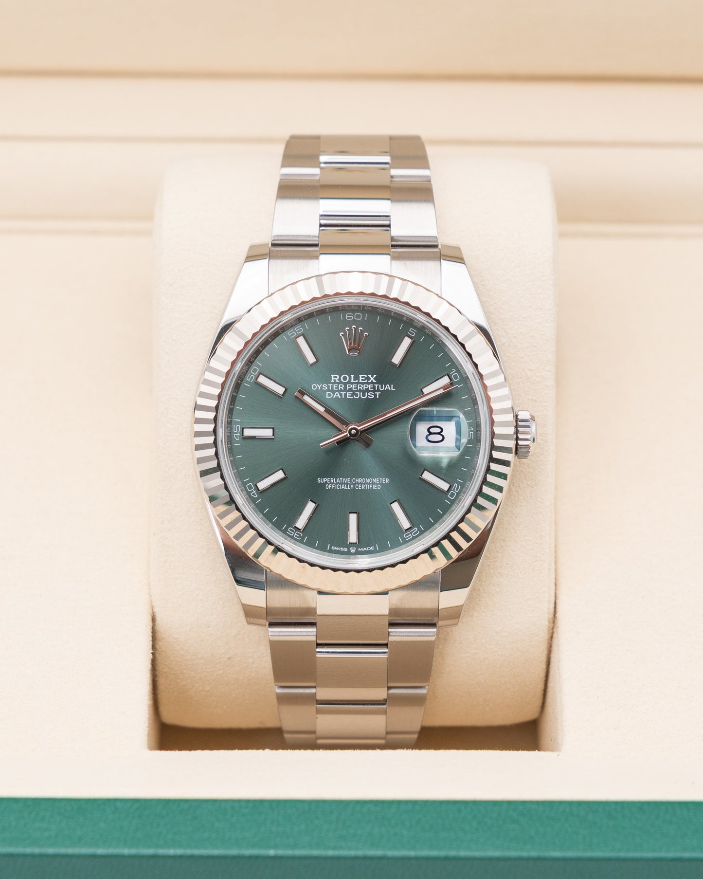 Rolex Datejust 41mm 126334 Mint Green on Oyster Bracelet 2025