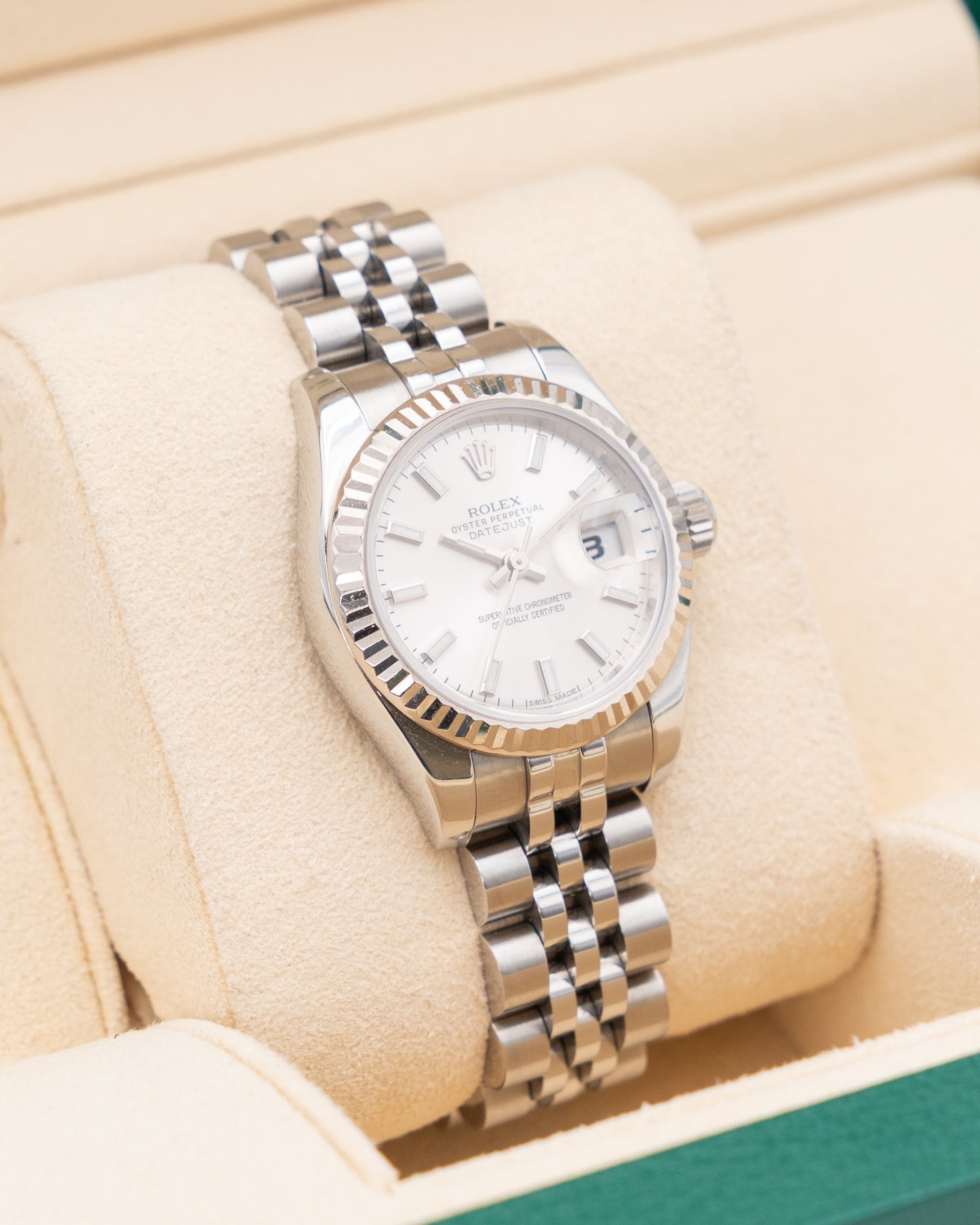 Rolex Datejust 26mm 179174 White Dial Fluted Jubilee