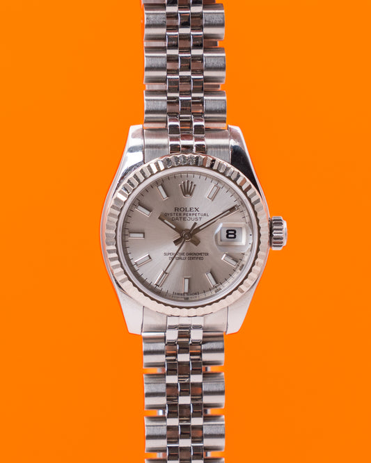 Rolex Datejust 26mm 179174 White Dial Fluted Jubilee